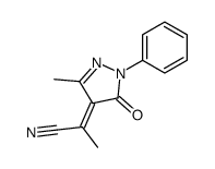 4-(α-Cyanoethyliden)-3-methyl-1-phenyl-2-pyrazolin-5-on结构式