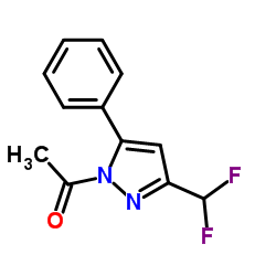1-ACETYL-3(5)-DIFLUOROMETHYL-5(3)-PHENYLPYRAZOLE结构式