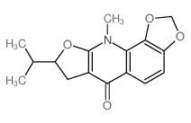 1,3-Dioxolo[4, 5-h]furo[2,3-b]quinolin-6 (8H)-one, 7, 10-dihydro-10-methyl-8-(1-methylethyl)-, (S)- Structure