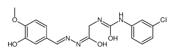 2-[(3-chlorophenyl)carbamoylamino]-N-[(3-hydroxy-4-methoxyphenyl)methylideneamino]acetamide Structure