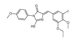 5-[(3-ethoxy-5-iodo-4-methoxyphenyl)methylidene]-3-(4-methoxyphenyl)-2-sulfanylideneimidazolidin-4-one Structure