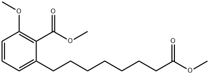 3-Methoxy-2-methoxycarbonylbenzeneoctanoic acid methyl ester结构式