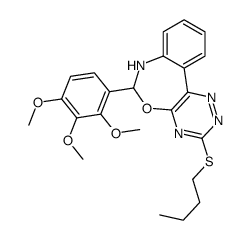 3-butylsulfanyl-6-(2,3,4-trimethoxyphenyl)-6,7-dihydro-[1,2,4]triazino[5,6-d][3,1]benzoxazepine结构式