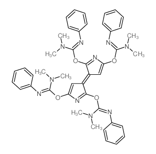 1-[3-[2,5-bis[(N,N-dimethyl-N-phenyl-carbamimidoyl)oxy]pyrrol-3-ylidene]-5-(N,N-dimethyl-N-phenyl-carbamimidoyl)oxy-pyrrol-2-yl]oxy-N,N-dimethyl-N-phenyl-methanimidamide结构式