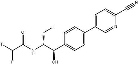 N-{(1R,2S)-1-[4-(6-Cyano-3-pyridinyl)phenyl]-3-fluoro-1-hydroxy-2-propanyl}-2,2-difluoroacetamide图片