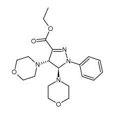 4,5-di-morpholin-4-yl-1-phenyl-4,5-dihydro-1H-pyrazole-3-carboxylic acid ethyl ester结构式