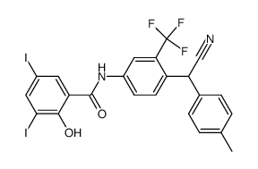 N-{4-[α-cyano-α-(4methylphenyl)methyl]-3-(trifluoromethyl)phenyl}-2-hydroxy-3,5-diiodobenzamide结构式