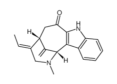 (1R,4E,5S)-4-Ethylidene-1,3,4,5,6,8-hexahydro-2-methyl-13-methylene-1β,5β-methanoazonino[4,3-b]indol-7(2H)-one Structure