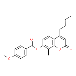 (4-butyl-8-methyl-2-oxochromen-7-yl) 4-methoxybenzoate Structure