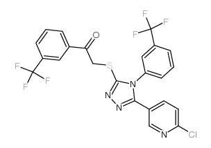 2-((5-(6-CHLORO-3-PYRIDYL)-4-[3-(TRIFLUOROMETHYL)PHENYL]-4H-1,2,4-TRIAZOLE-3-YL)THIO-1-[3-(TRIFLUOROMETHYL)PHENYL]ETHAN-1-ONE结构式