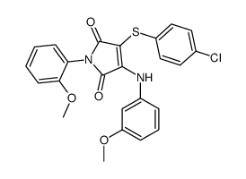 3-(4-chlorophenyl)sulfanyl-4-(3-methoxyanilino)-1-(2-methoxyphenyl)pyrrole-2,5-dione结构式