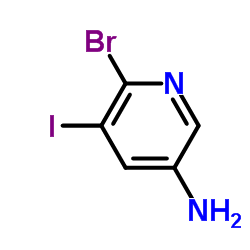 6-溴-5-碘吡啶-3-胺结构式