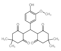 2-[(4,4-dimethyl-2,6-dioxo-cyclohexyl)-(4-hydroxy-3-methoxy-phenyl)methyl]-5,5-dimethyl-cyclohexane-1,3-dione structure