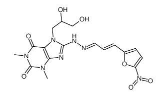 7-(2,3-dihydroxypropyl)-1,3-dimethyl-8-[(2E)-2-[(E)-3-(5-nitrofuran-2-yl)prop-2-enylidene]hydrazinyl]purine-2,6-dione Structure