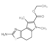 ethyl 2-amino-6,8-dimethyl-4,5-dihydropyrrolo[3,2-e][1,3]benzothiazole-7-carboxylate结构式