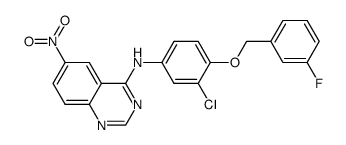 [3-chloro-4-(3-fluoro-benzyloxy)-phenyl]-(6-nitro-quinazolin-4-yl)-amine结构式