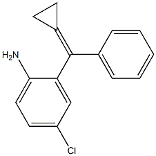 Benzenamine, 4-chloro-2-(cyclopropylidenepheylmethyl) Structure