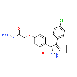 2-{4-[4-(4-Chlorophenyl)-5-(trifluoromethyl)-1H-pyrazol-3-yl]-3-hydroxyphenoxy}acetohydrazide结构式