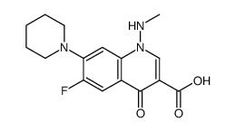 6-Fluoro-1,4-dihydro-1-methylamino-4-oxo-7-(1-piperidinyl)-3-quinolinecarboxylic acid结构式