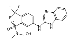 3-[3-(2-Bromo-phenyl)-thioureido]-2-hydroxy-N,N-dimethyl-6-trifluoromethyl-benzenesulfonamide Structure