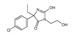 5-(4-chlorophenyl)-5-ethyl-3-(2-hydroxyethyl)imidazolidine-2,4-dione Structure