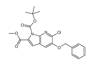 2-Methyl 1-(2-methyl-2-propanyl) 5-(benzyloxy)-6-chloro-1H-pyrrol o[2,3-b]pyridine-1,2-dicarboxylate结构式