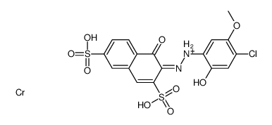 hydrogen [3-[(4-chloro-2-hydroxy-5-methoxyphenyl)azo]-4-hydroxynaphthalene-2,7-disulphonato(4-)]chromate(1-)结构式