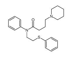 N-phenyl-N-(2-phenylsulfanylethyl)-4-piperidin-1-ylbutanamide结构式