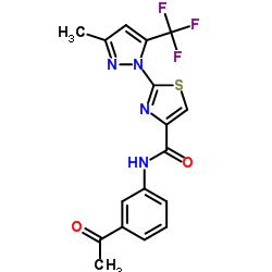 N-(3-Acetylphenyl)-2-[3-methyl-5-(trifluoromethyl)-1H-pyrazol-1-yl]-1,3-thiazole-4-carboxamide Structure