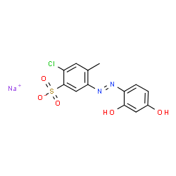 sodium 3-chloro-6-[(2,4-dihydroxyphenyl)azo]toluene-4-sulphonate结构式