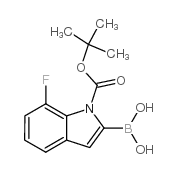 (1-(TERT-BUTOXYCARBONYL)-7-FLUORO-1H-INDOL-2-YL)BORONIC ACID structure