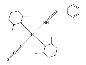 bis(2,6-dimethylpiperidine)di(thiocyanato-N)nickel(II)-benzene Structure