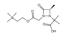 1-(2-carboxyprop-2-yl)-4-methyl-2-<((2-(trimethylsilyl)ethoxy)carbonyl)methyl>-1,2-diazetidin-3-one Structure