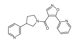 2-{4-[(3-pyridin-3-ylpyrrolidin-1-yl)carbonyl]isoxazol-5-yl}pyridine结构式