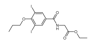 N-(3,5-diiodo-4-propoxy-benzoyl)-glycine ethyl ester Structure