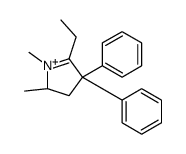 (2S)-5-ethyl-1,2-dimethyl-4,4-diphenyl-2,3-dihydropyrrol-1-ium结构式