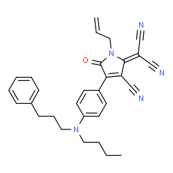 2-[1-Allyl-4-[4-[N-butyl-N-(3-phenylpropyl)amino]phenyl]-3-cyano-1,5-dihydro-5-oxo-2H-pyrrol-2-ylidene]malononitrile Structure