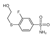 3-fluoro-4-(2-hydroxyethylsulfanyl)benzenesulfonamide Structure