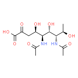 5,7-diacetamido-3,5,7,9-tetradeoxy-glycerogalacto-nonulosonic acid structure