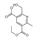 5-ethoxycarbonyl-2-(hydroxymethyl)-6-methylpyridine-3-carboxylate结构式