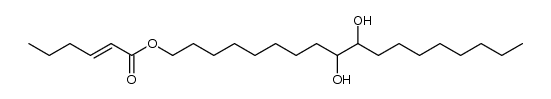 (E)-9,10-dihydroxyoctadecyl hex-2-enoate Structure