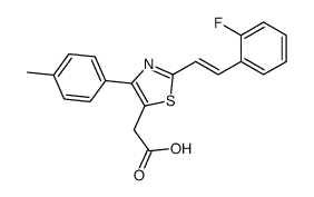 2-[2-[(E)-2-(2-fluorophenyl)ethenyl]-4-(4-methylphenyl)-1,3-thiazol-5-yl]acetic acid结构式