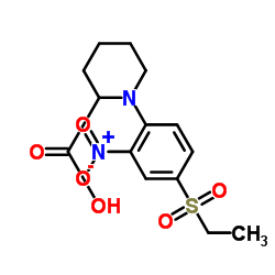 1-[4-(ETHYLSULFONYL)-2-NITROPHENYL]PIPERIDINE-2-CARBOXYLIC ACID结构式