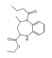 ethyl 5-butanoyl-4-methyl-1,2,3,4-tetrahydro-1,5-benzodiazepine-2-carboxylate结构式