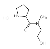 N-(2-Hydroxyethyl)-N-methyl-2-pyrrolidinecarboxamide hydrochloride结构式