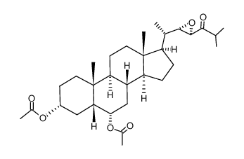 (22S,23R)-3α,6α-diacetoxy-22,23-epoxy-5β-cholestan-24-one Structure