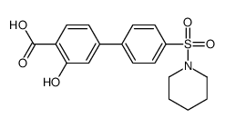 2-hydroxy-4-(4-piperidin-1-ylsulfonylphenyl)benzoic acid Structure