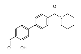 2-hydroxy-4-[4-(piperidine-1-carbonyl)phenyl]benzaldehyde结构式