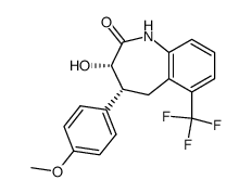 (3S,4R-cis)-1,3,4,5-tetrahydro-6-(trifluoromethyl)-3-hydroxy-4-(4-methoxyphenyl)-2H-1-benzazepin-2-one Structure