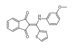 2-[(3-methoxyanilino)-thiophen-2-ylmethylidene]indene-1,3-dione结构式